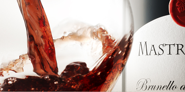 Bicchiere di vino Brunello di Montalcino