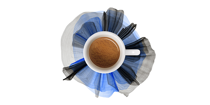 Tazzina da caffè blu e nera - Arte Contemporanea