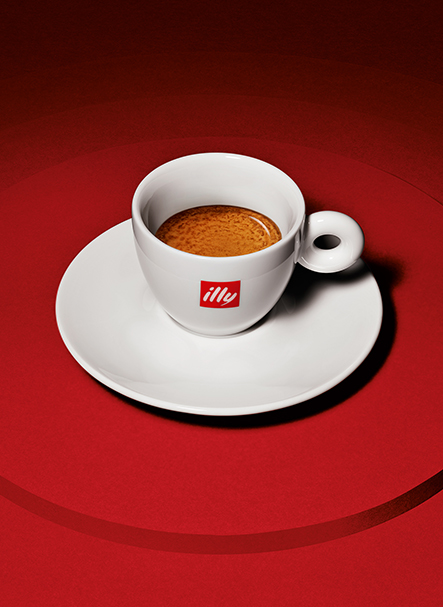 close up of 3 illy coffee beans