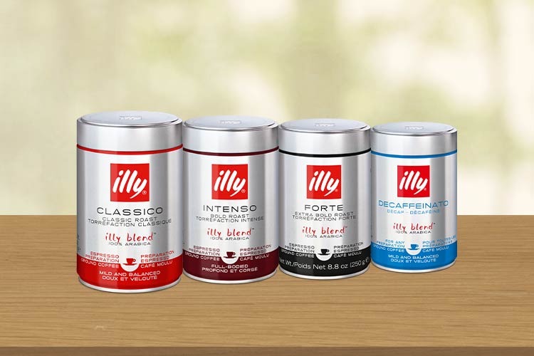 assortment of illy coffee