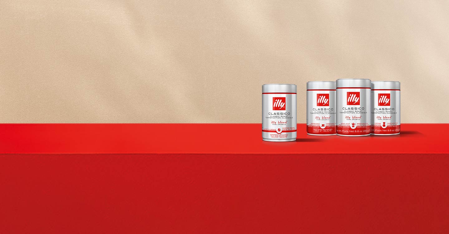 Assortment of illy coffee cans.