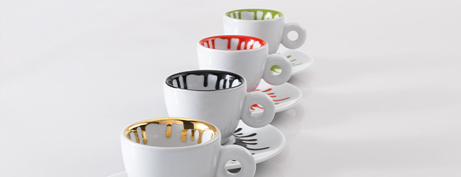 Illy Collection Amici Cup/Illy Cup MARCO LODOLA 1998 3 Cups 