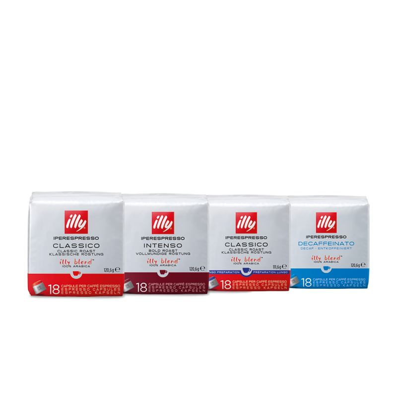 Iperespresso 4er Set: Classico, Intenso, Lungo, entkoffeiniert