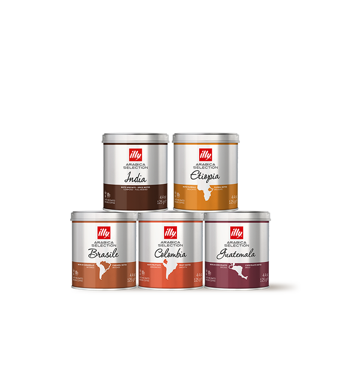 Ground Coffee Arabica Selection – tasting kit: 5 packages of 125 gr