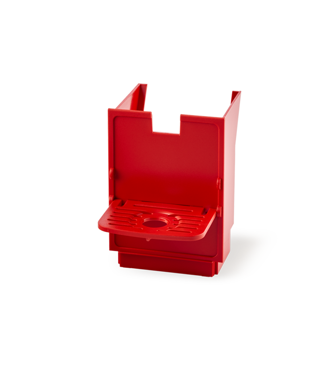 Red container for used coffee pods and capsules, for illy Easy coffee machines