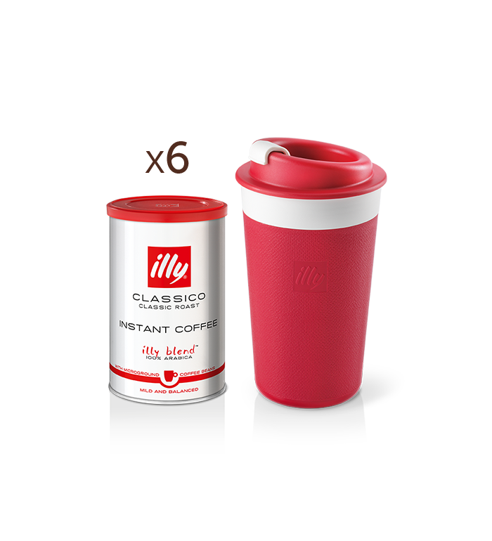 3 verpakkingen oploskoffie met CLASSICO-smaak + rode Zagnoli Travel Mug   image number 0