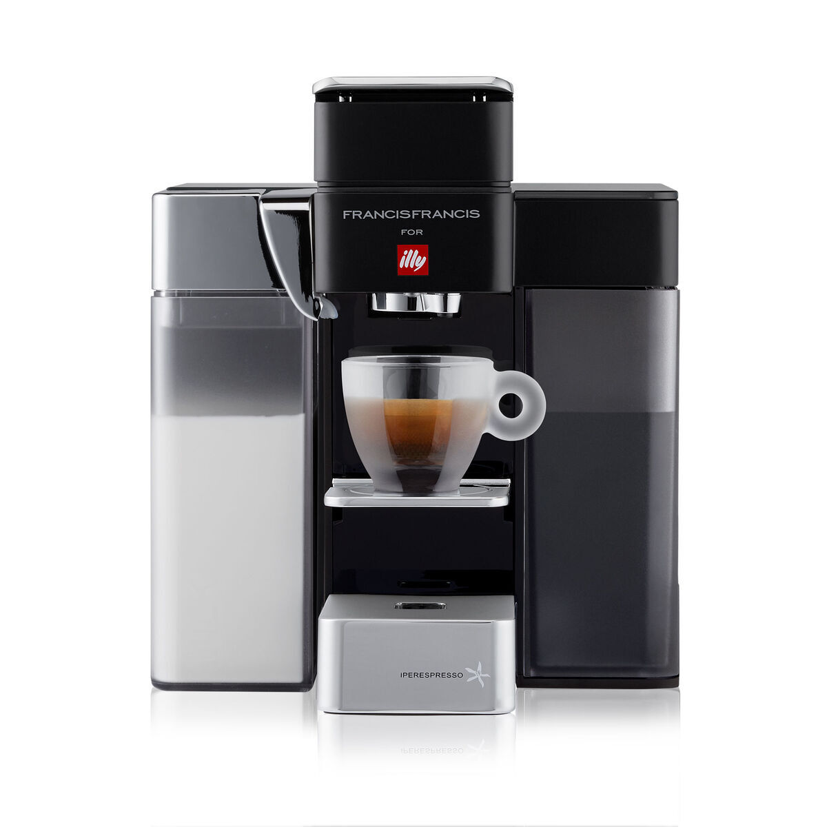 illy Y5 iperEspresso Francis Francis Machine - Milk Espresso & Coffee - Black