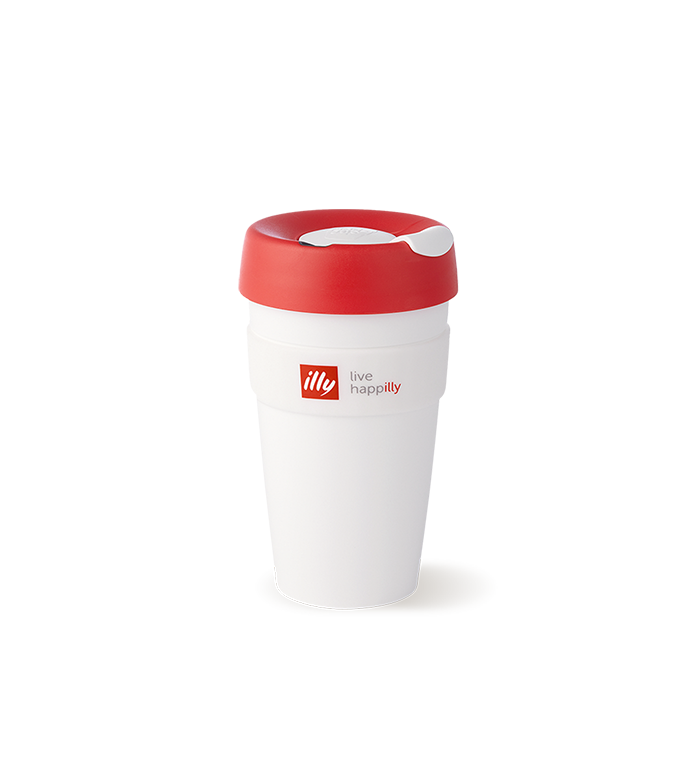 Kaffeebecher Travel Mug Keepcup Live Happilly 450ml Weiß Rot image number 0