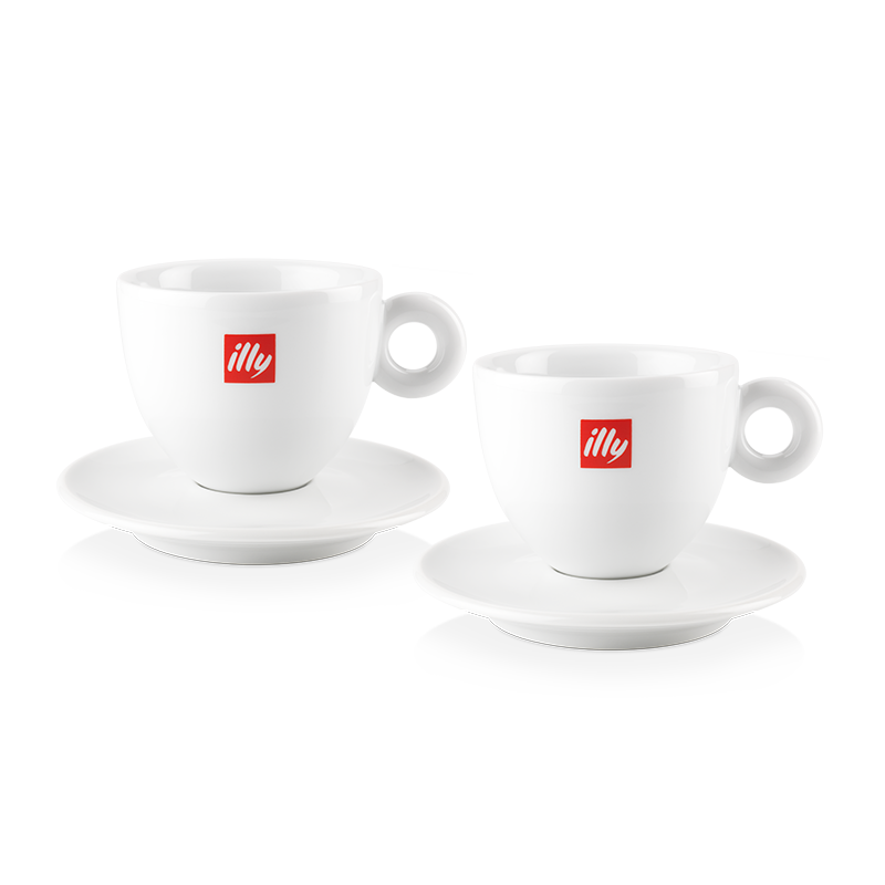 Thick  Walled Illy illy Cappuccino/Latte Coffee Cups & Saucers x 6 350ml set 