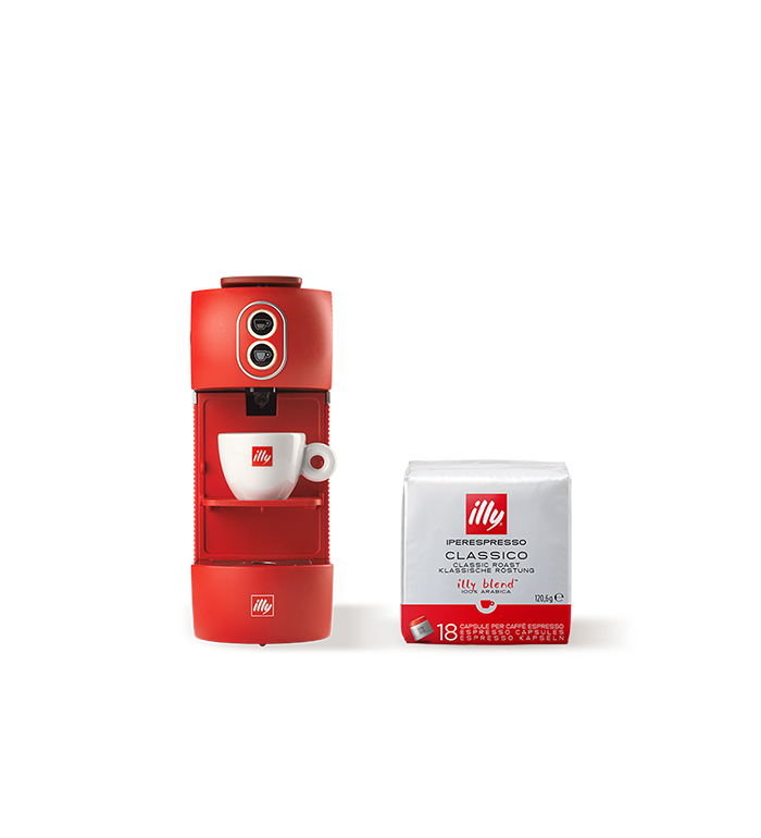 Kaffeemaschine in rot inkl. 12er Set Pads Classico image number 0