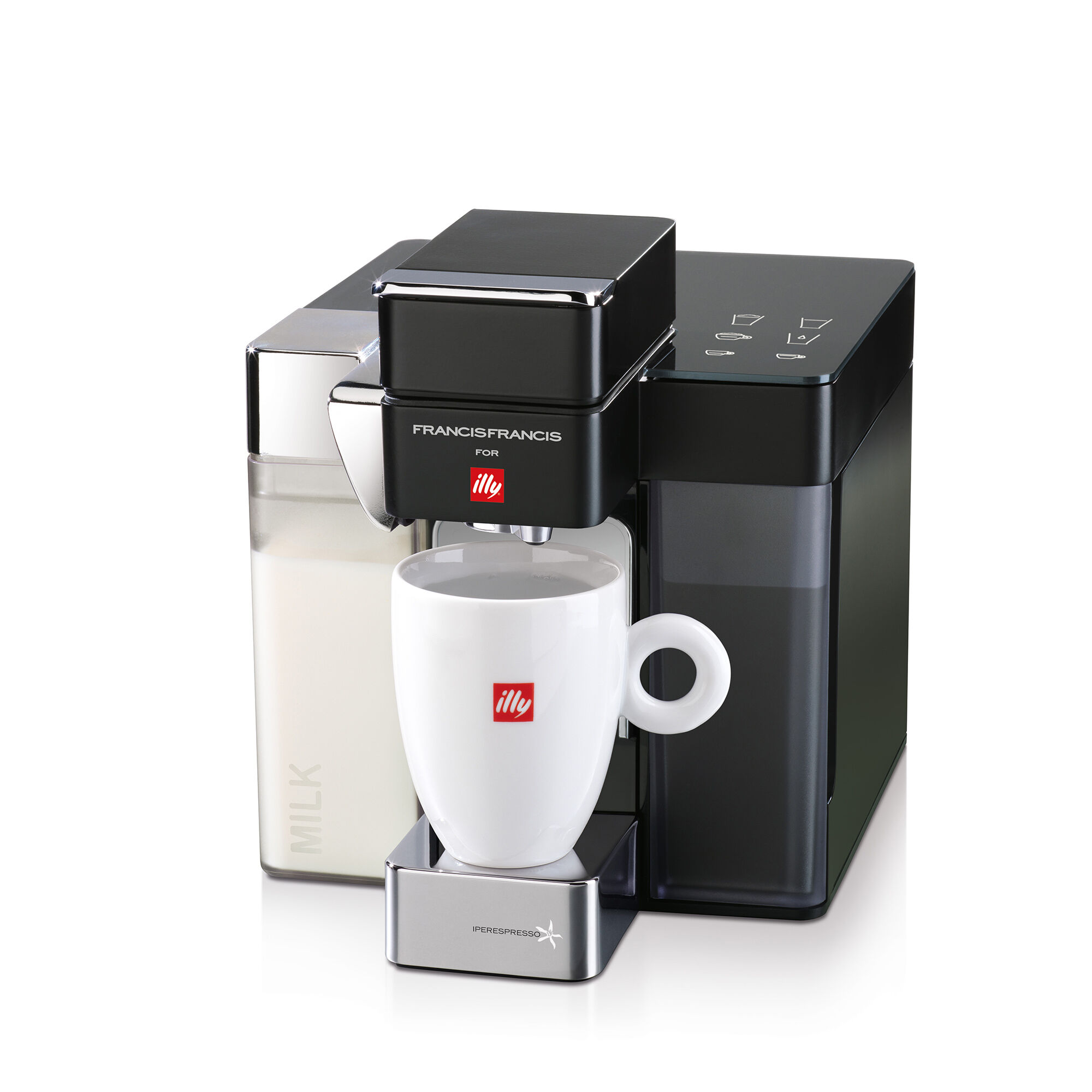Y5 Iperespresso Milk Espresso Coffee Machine Black Illy Eshop