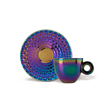 SET MIT ZWEI CAPPUCCINOTASSEN – JOHN ARMLEDER ILLY ART COLLECTION