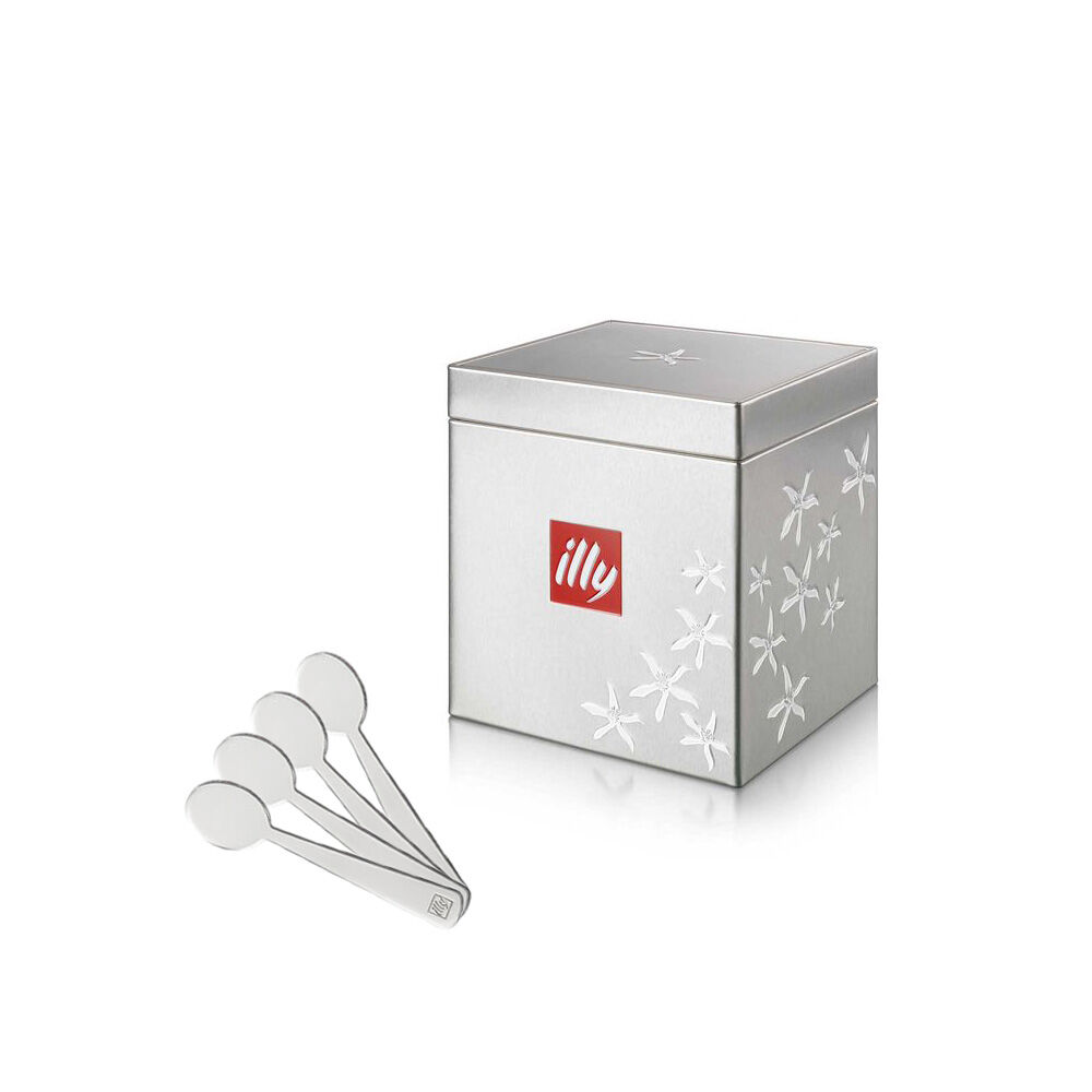 illy Storage Tin with 4 Stainless Stirrers