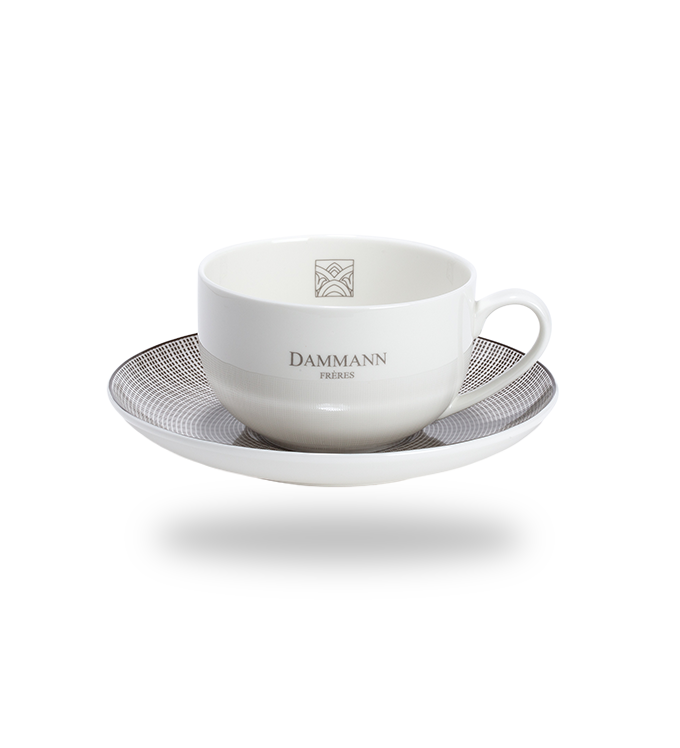 6 Jumbo tea cups & saucers 'DAMMANN Fr&egrave;res'