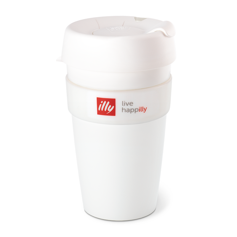 KeepCup Live Happilly Monochrome White - Travel Coffee Cup