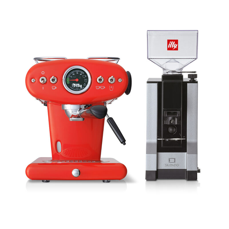 Koffiemachine voor E.S.E. koffiepads / gemalen koffie plus koffiemolen
