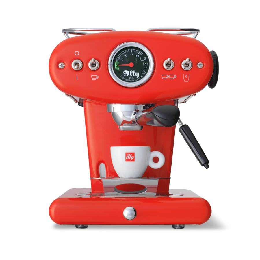 Ground Coffee & E.S.E. Pods Machine - X1 Anniversary red