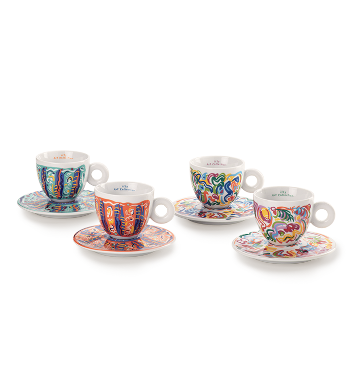 SET OF 4 CAPPUCCINO CUPS - SOL CALERO ART COLLECTION image number 4