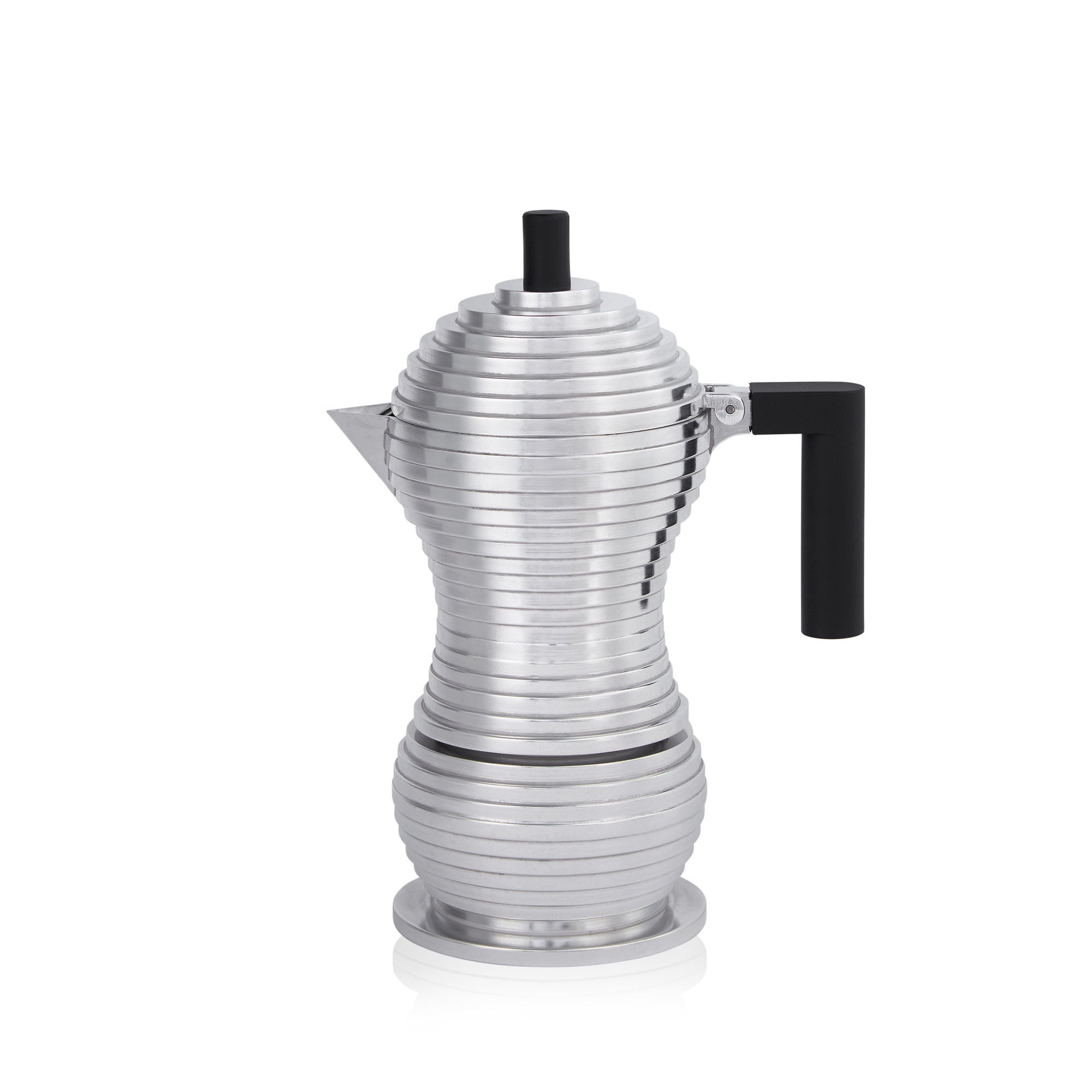 Alessi Pulcina Moka Pot Black side view