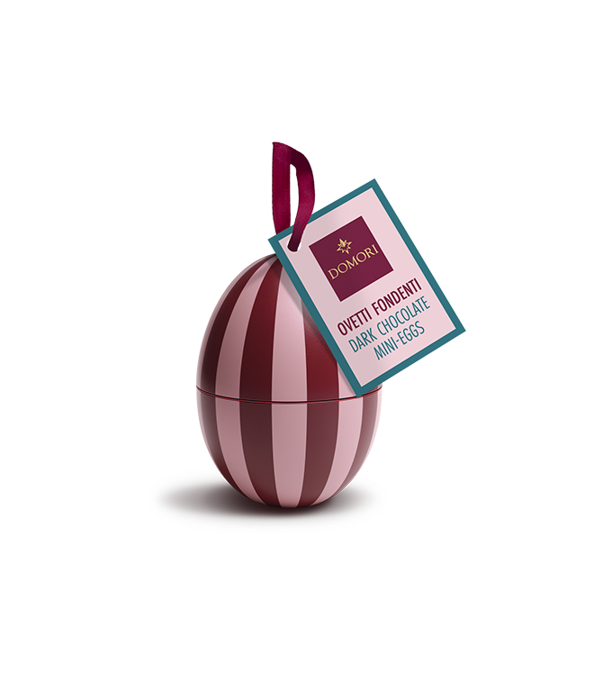 Latta con ovetti di cioccolato fondente e nocciola