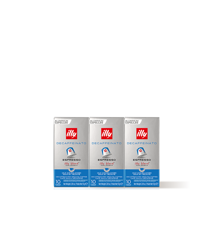 DECAFFEINATO coffee in compatible capsules, set of three
