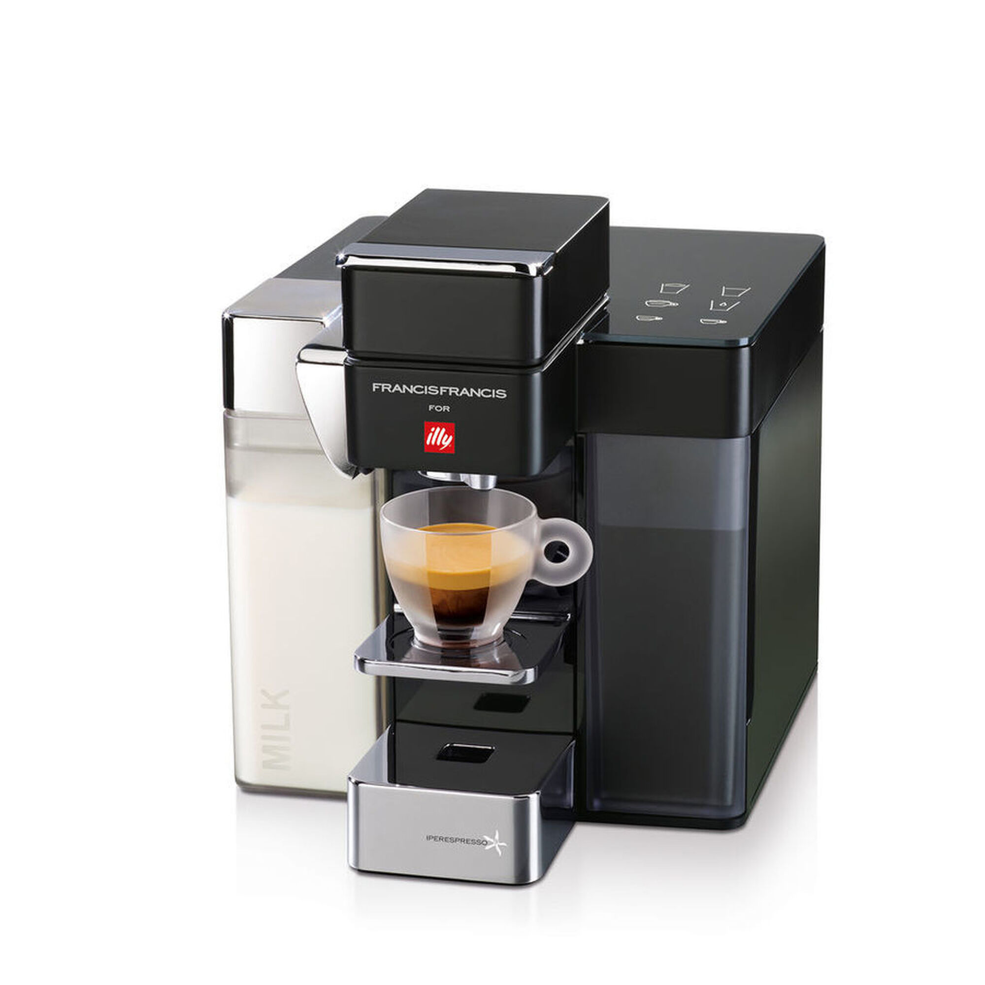 Y5 iperEspresso Milk, Espresso & Coffee Machine Black illy