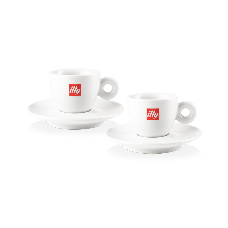 2 tasses à espresso avec logo illy