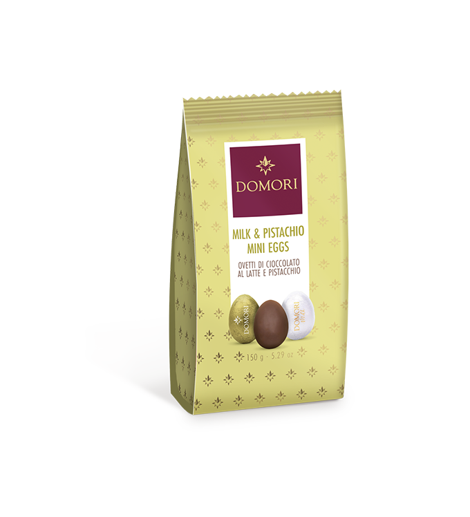 Sacchetti di ovetti al latte e pistacchio