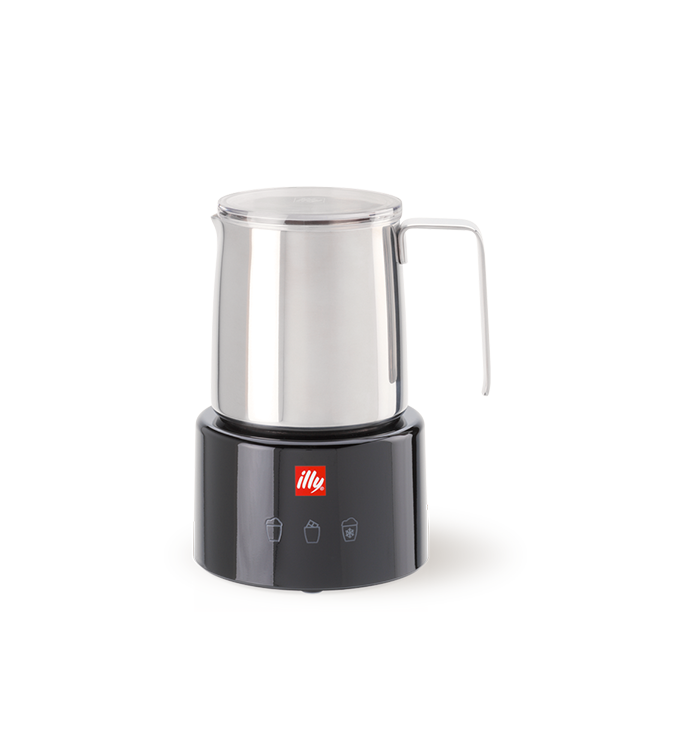 Mousseur à lait électrique illy - Noir et acier inoxydable