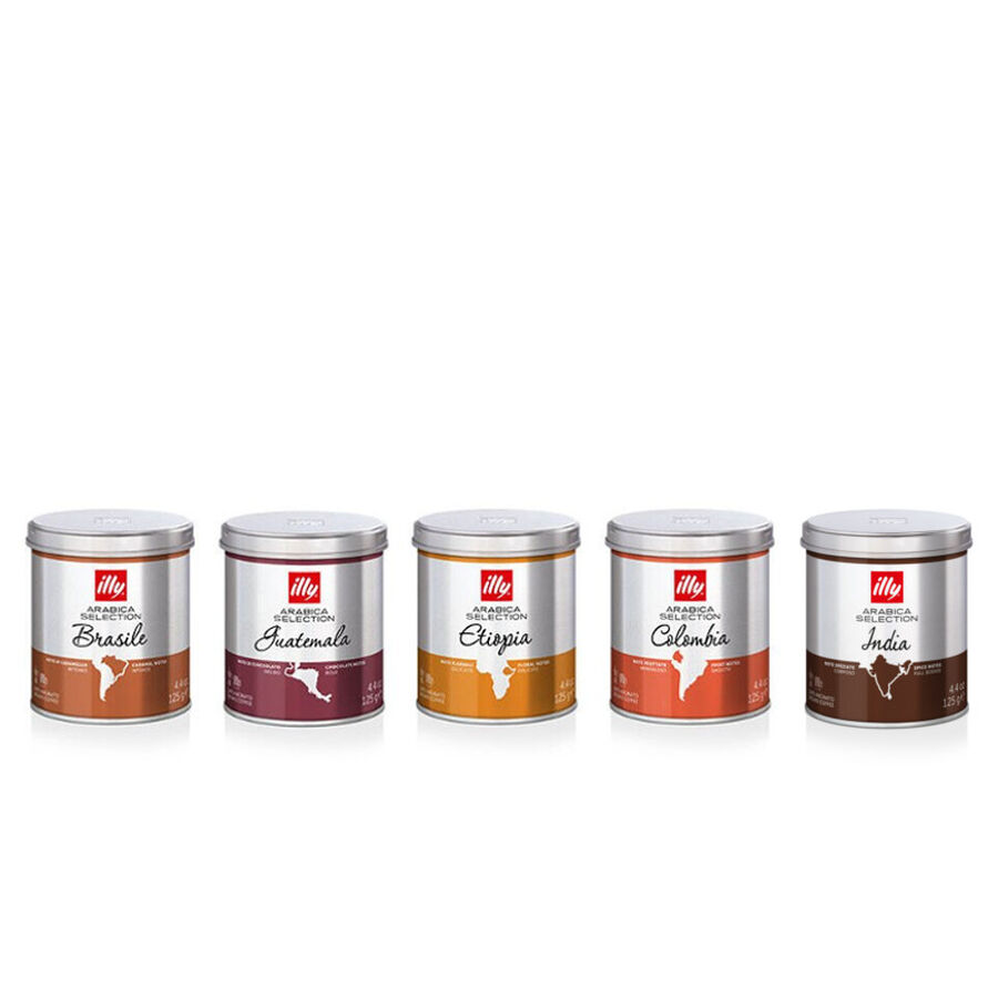 5 barattoli di caff&egrave; macinato: Arabica selection