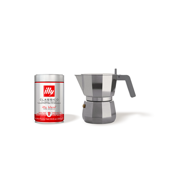 Ground Coffee and Alessi Moka Pot (3 cup) Bundle image number 0