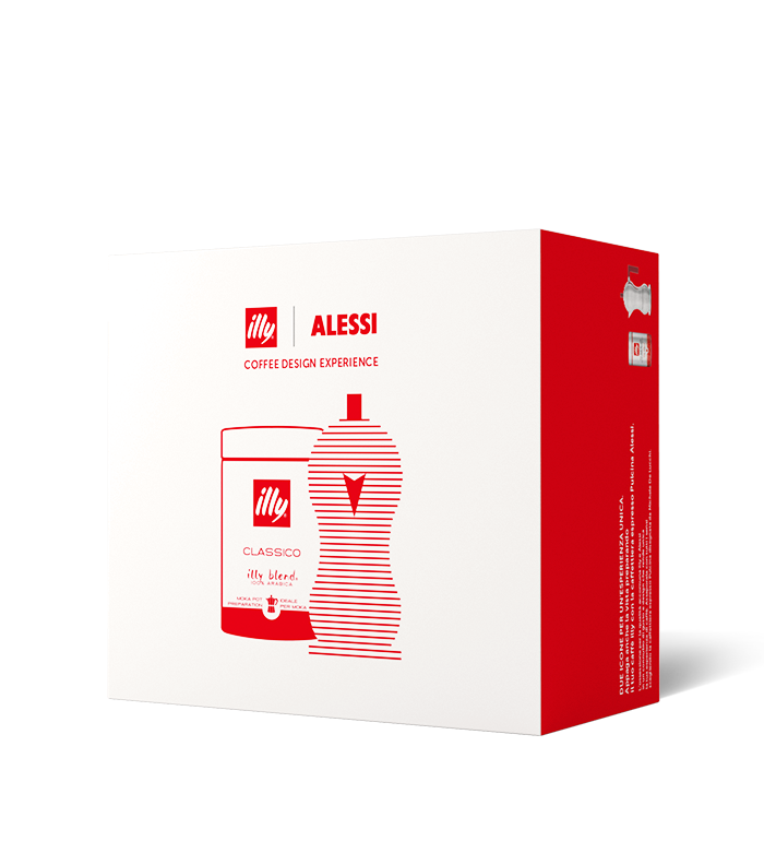 Confezione regalo Due Icone - Caffè illy e Caffettiera espresso Pulcina Alessi image number 0
