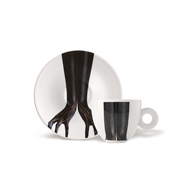 SET MIT VIER CAPPUCINOTASSEN – GENESI ILLY ART COLLECTION 