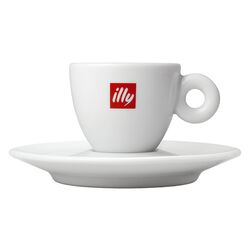 Xícara Espresso logo illy com pires