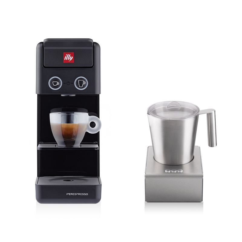 Y3.3 Iperespresso Kaffeemaschine und Edelstahl Milchaufschäumer