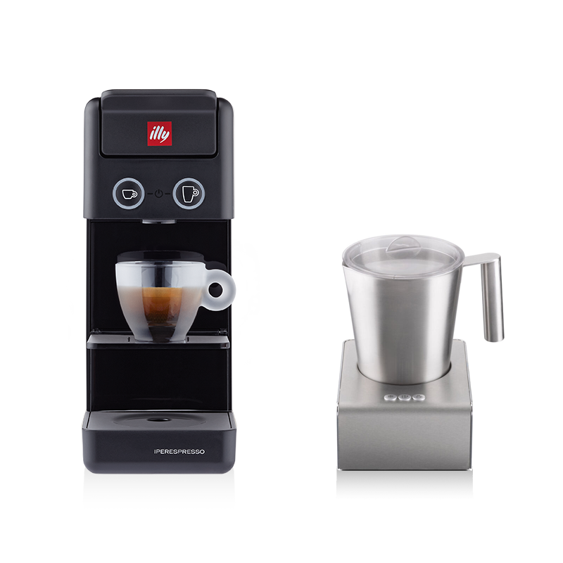 Y3.3 Iperespresso Kaffeemaschine und Edelstahl Milchaufschäumer