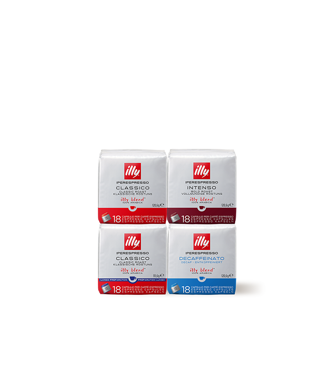 Iperespresso 4er Set: Classico, Intenso, Lungo, entkoffeiniert