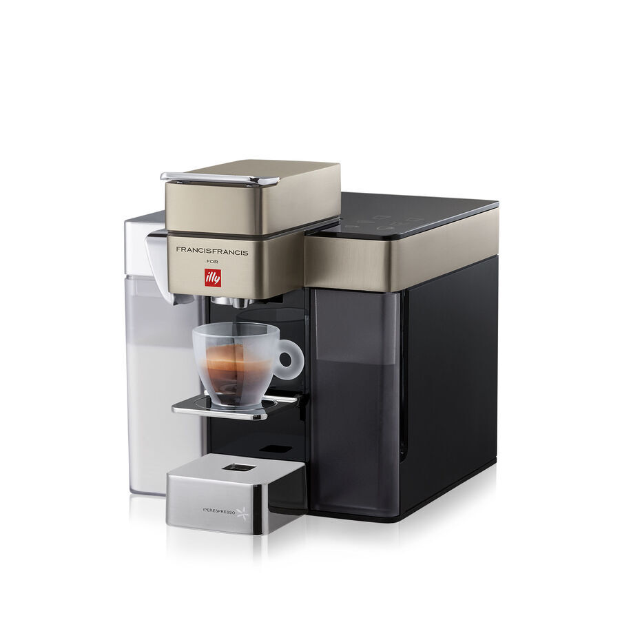 Y5 iperEspresso Milk, Espresso & Coffee Machine Satin illy