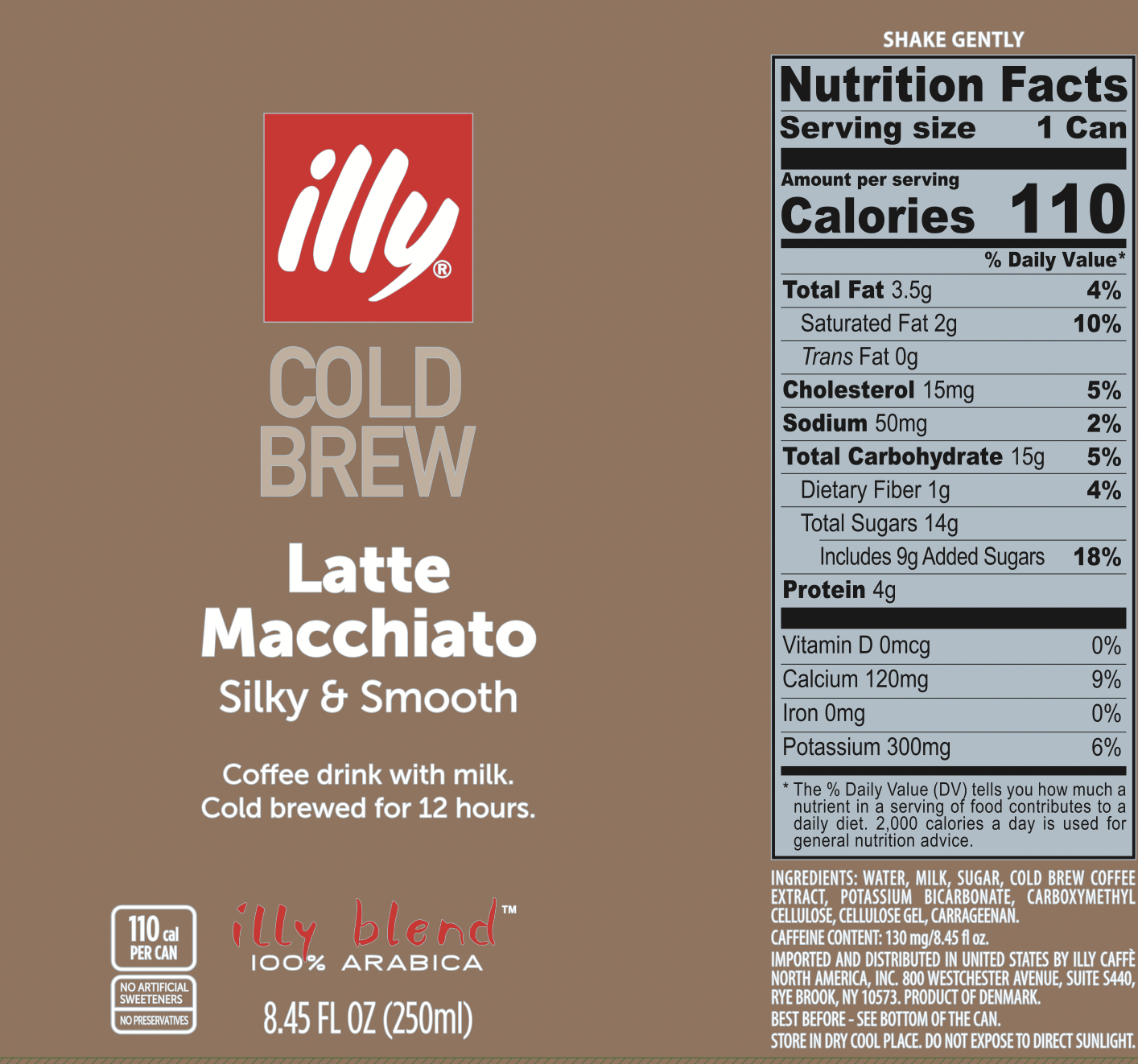 Cold Brew Latte Macchiato - illy Ready to Drink - 12 Pack
