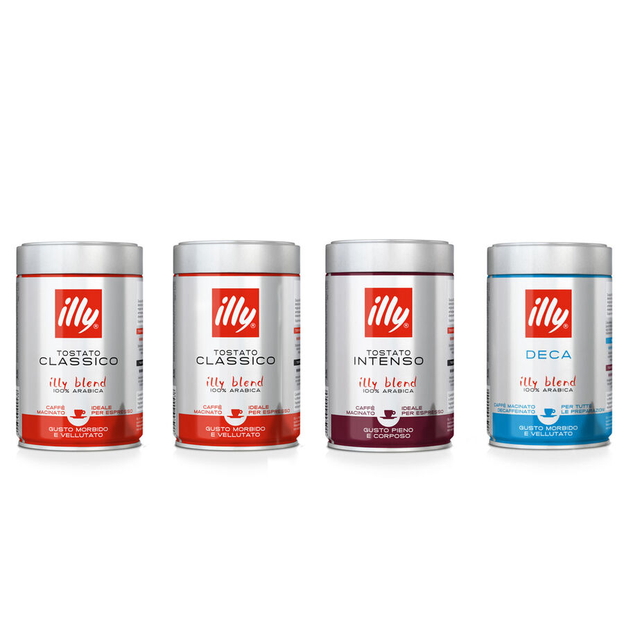 Caff&egrave; macinato per espresso: 4 barattoli