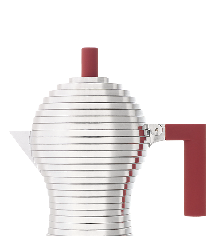 Kaffeekanne für 6 Tassen – die rote Alessi Pulcina Mokkakanne für Gasherde image number 1