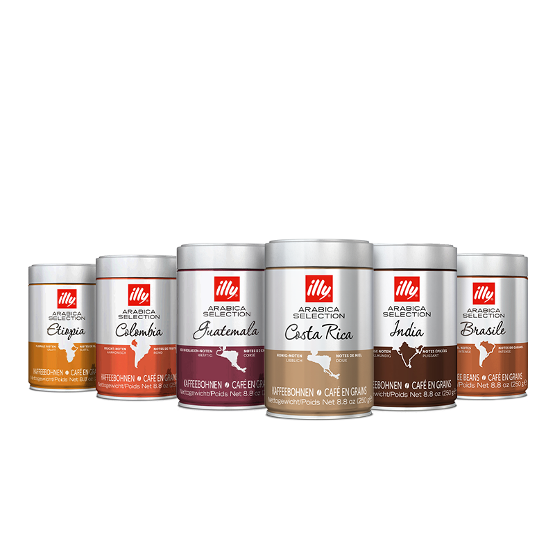 Coffee beans Arabica Selection – tasting kit of 6 packages of 250 gr
