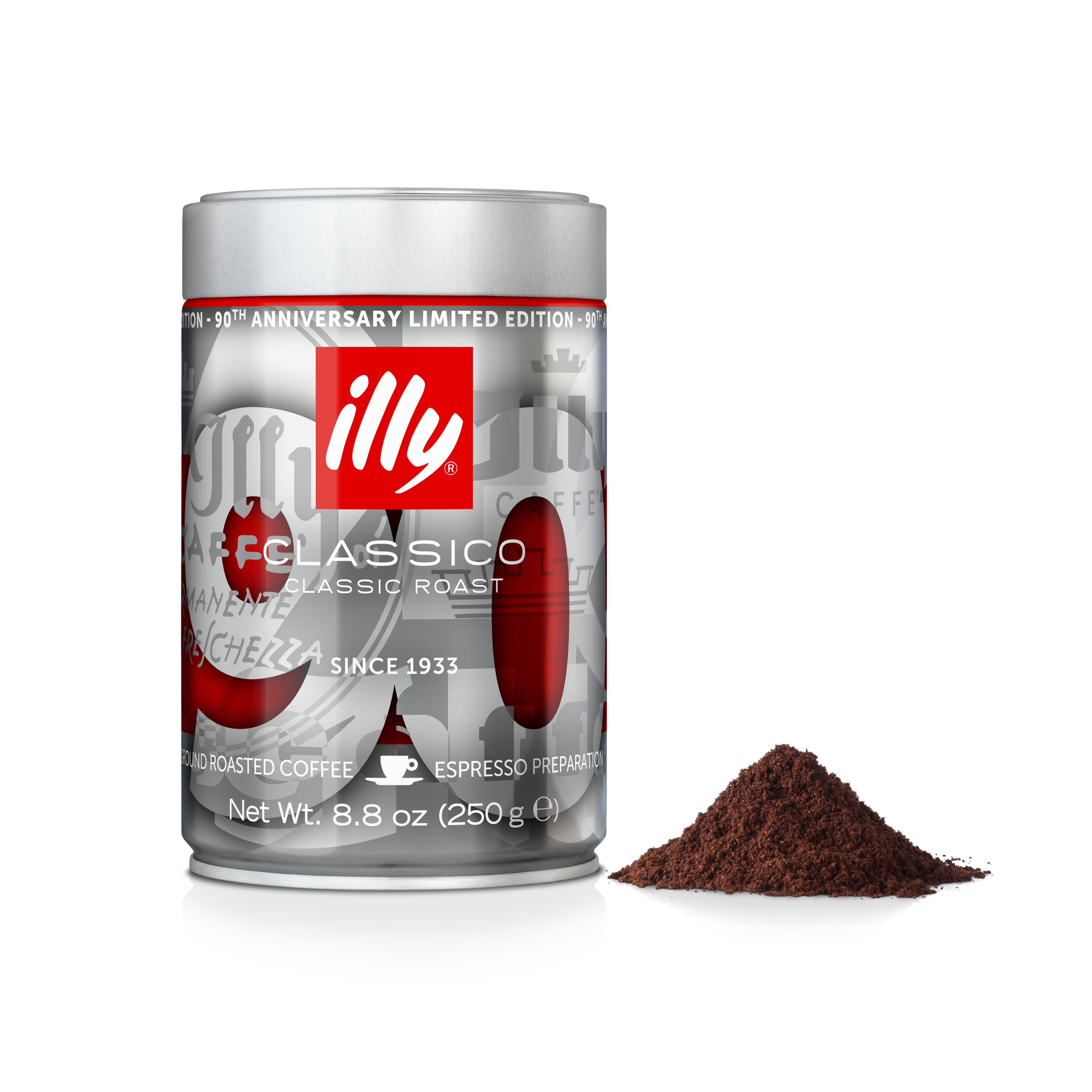 90th birthday illy limited edition - 250g classico ground espresso