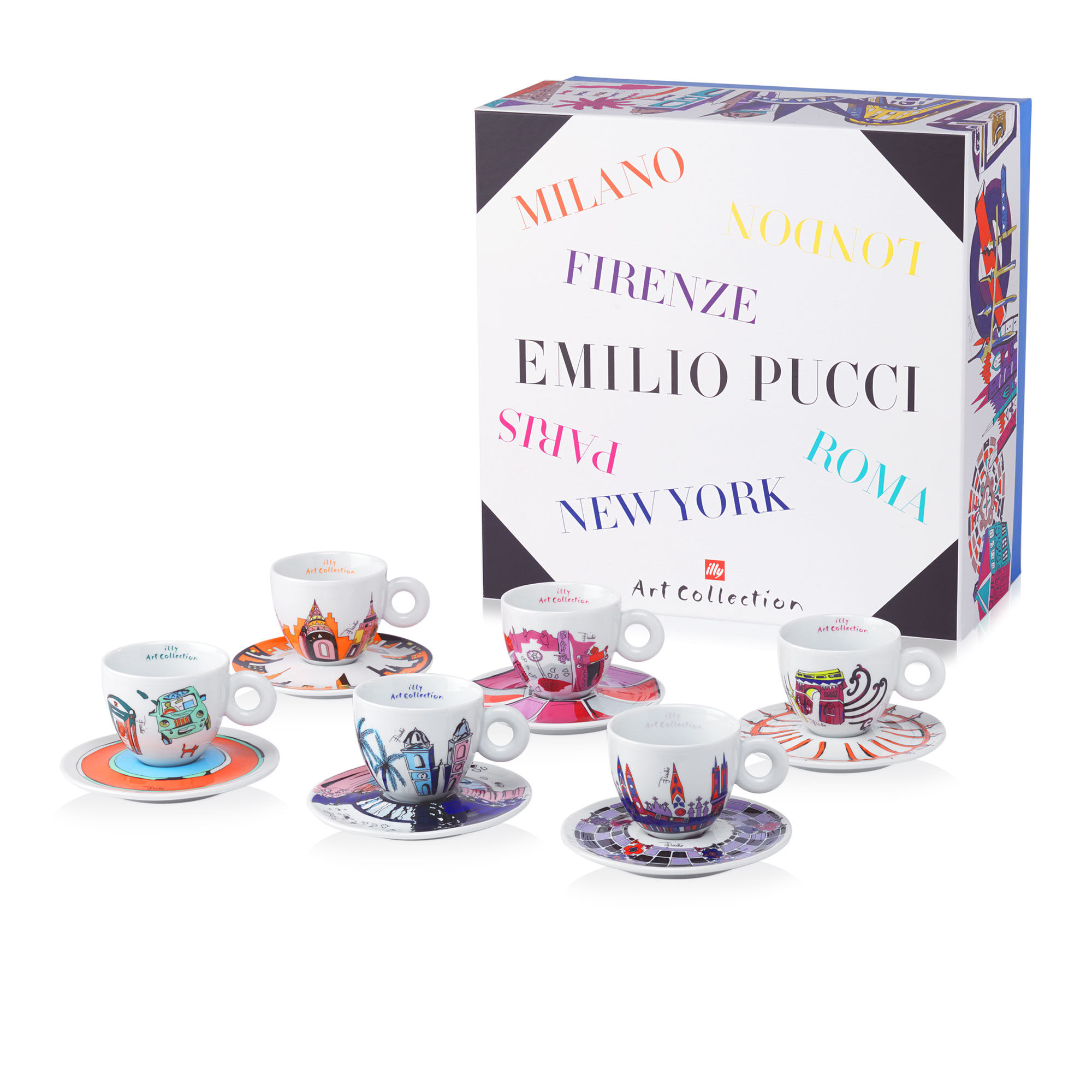 6 cappuccino kopjes Emilio Pucci - illy Art Collection