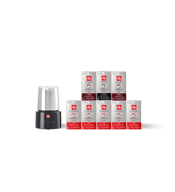 Black Milk Frother and Coffee in Compatible Capsules image number 0