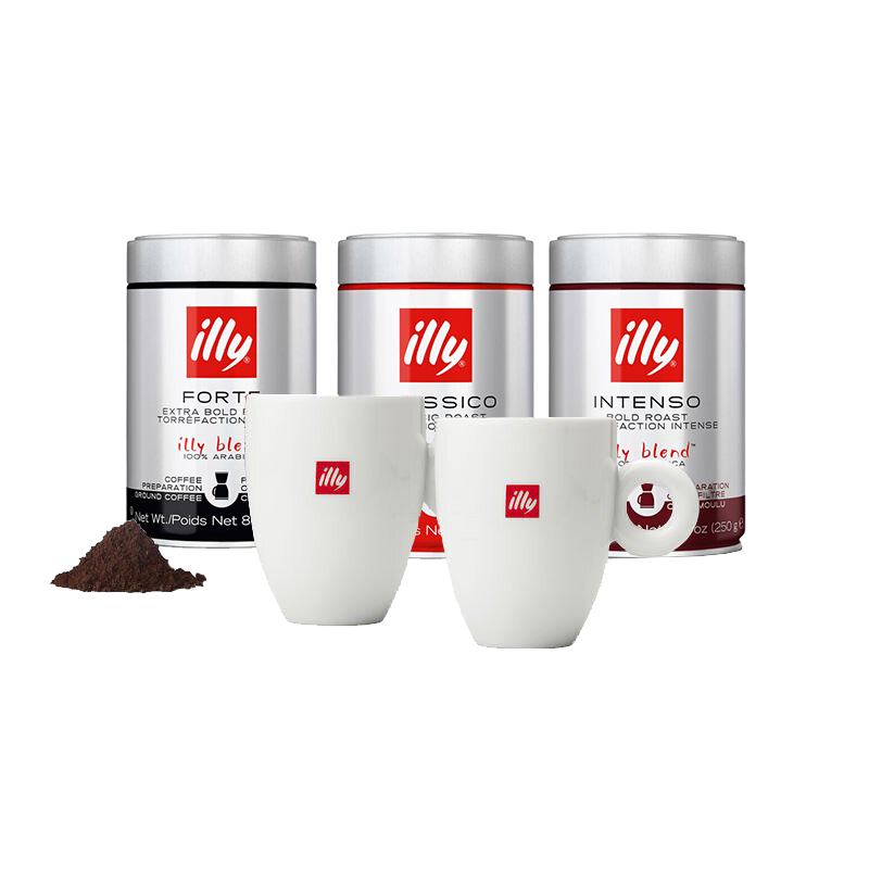 Illy Forte Extra Bold Roast Ground Drip Coffee 6 Cans x 8.8oz/250g