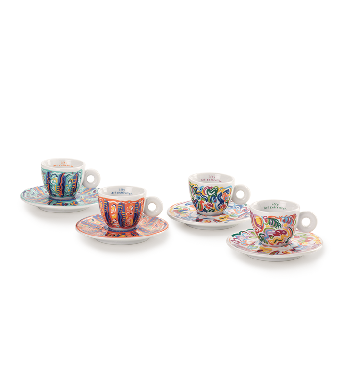 ENSEMBLE DE QUATRE TASSES À ESPRESSO - ILLY ART COLLECTION SOL CALERO image number 4