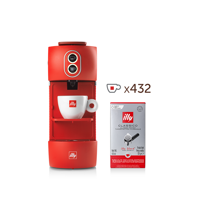 E.S.E. coffee pod machine. - red illy Easy with 24 packs of CLASSICO roast single-serve E.S.E. coffee pods