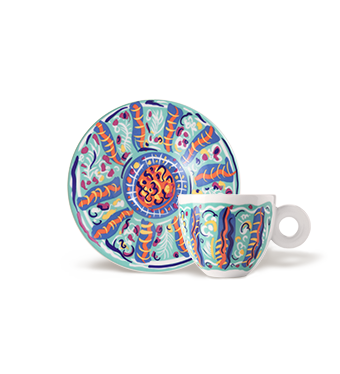 SET OF 4 CAPPUCCINO CUPS - SOL CALERO ART COLLECTION