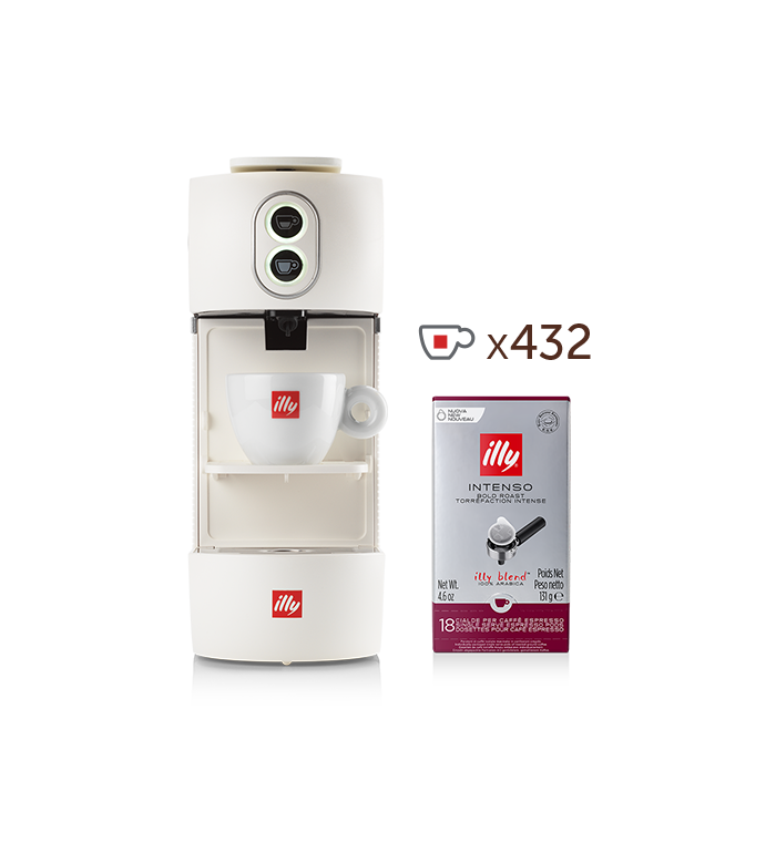 E.S.E. coffee pod machine. - white illy Easy with 24 packs of INTENSO roast single-serve E.S.E. coffee pods image number 0